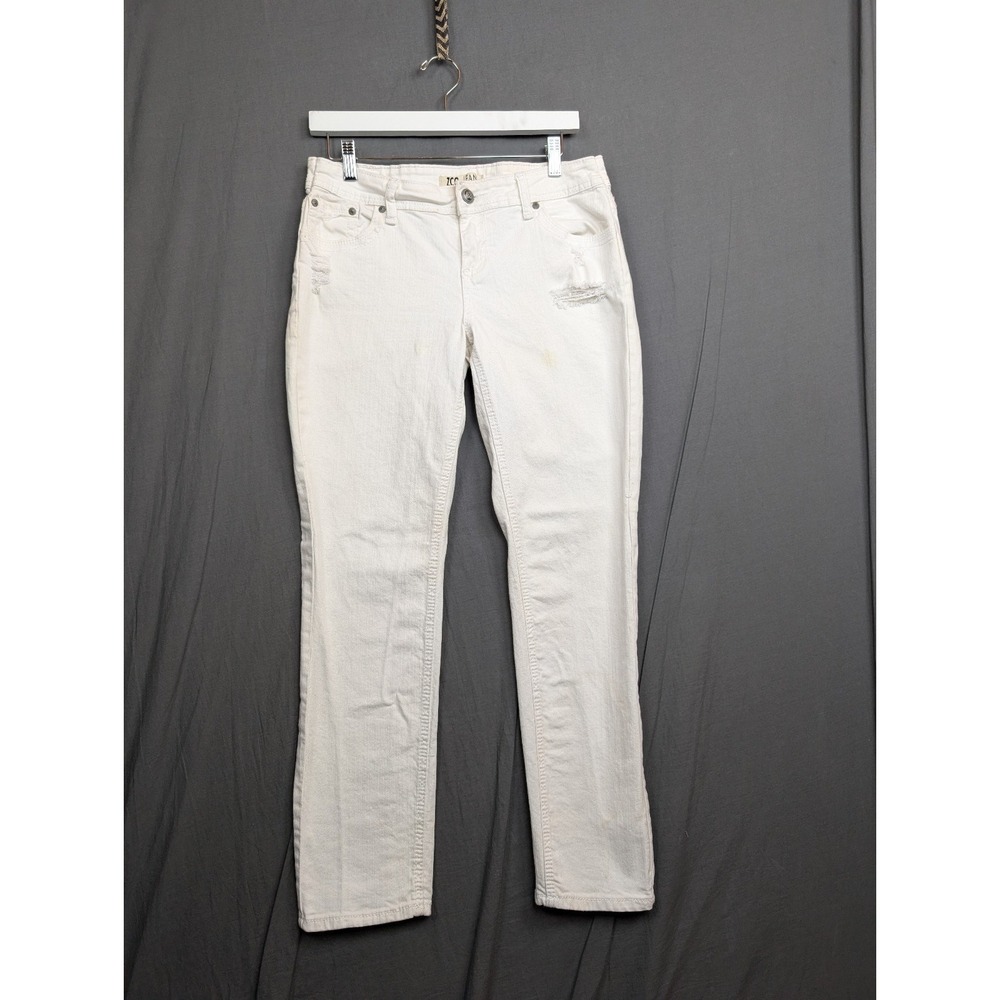 Zco Women's Jeans Size 13‎ White Denim Embroidered Studded  Pockets